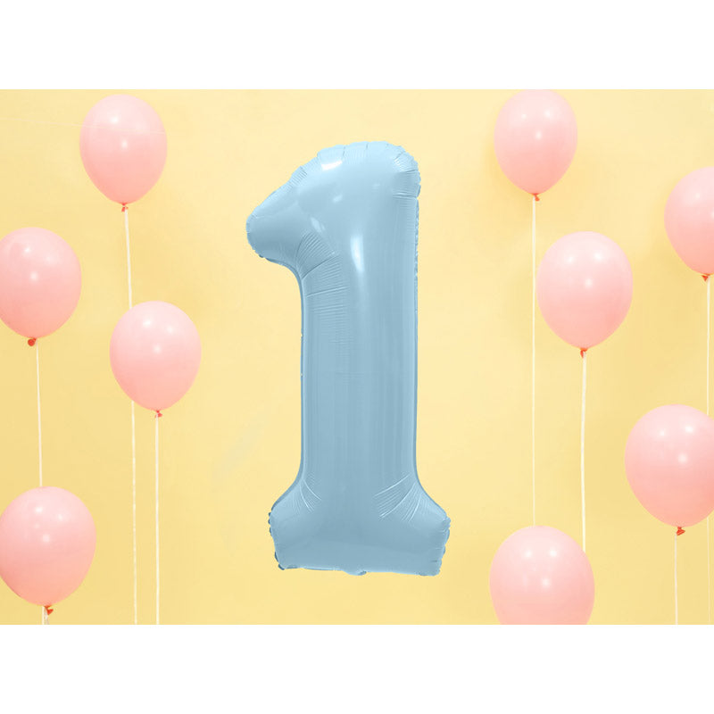 Birthday balloon number 1 filled with helium in your desired color