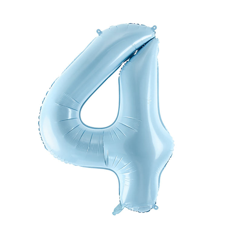 Geburtstagsballon Zahl 4 mit Helium befüllt in Deiner Wunschfarbe