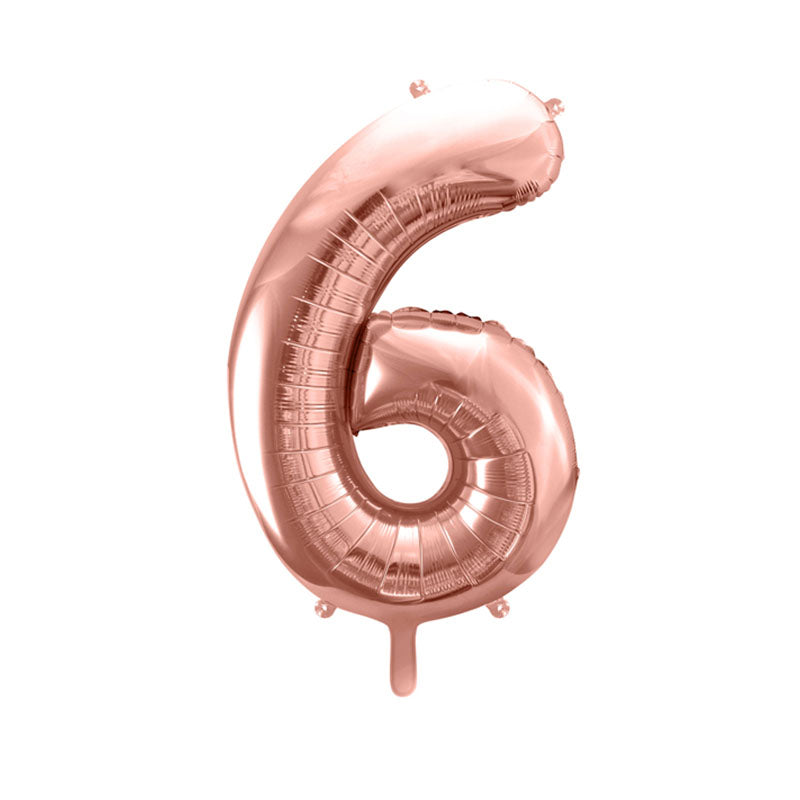 Geburtstagsballon Zahl 6 mit Helium befüllt in Deiner Wunschfarbe