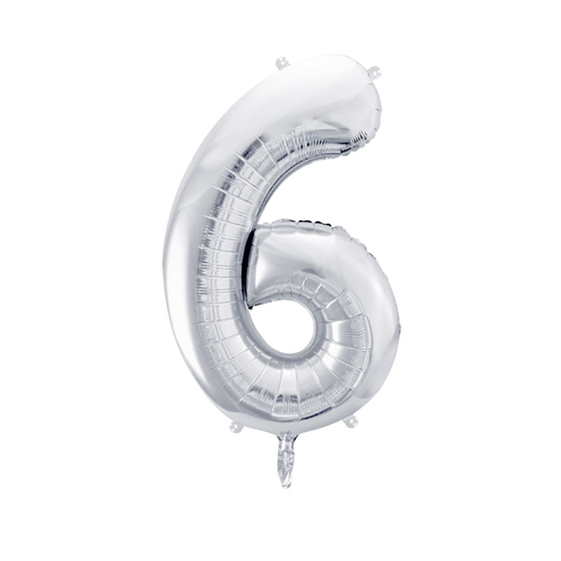 Geburtstagsballon Zahl 6 mit Helium befüllt in Deiner Wunschfarbe